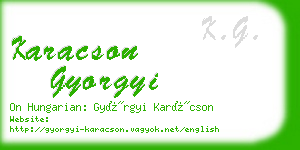 karacson gyorgyi business card